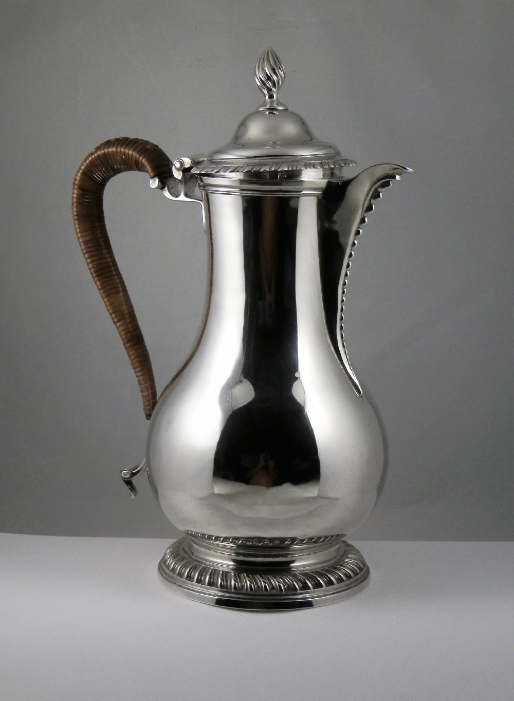 George III large silver coffee or hot water jug, London 1773 View III