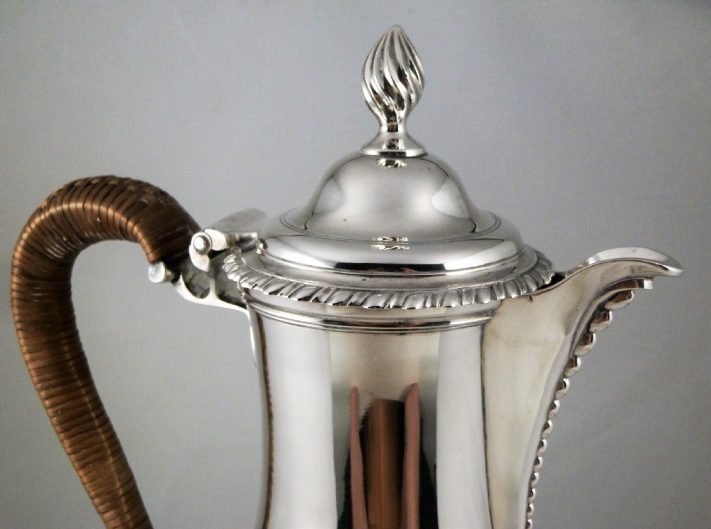 George III large silver coffee or hot water jug, London 1773 View V