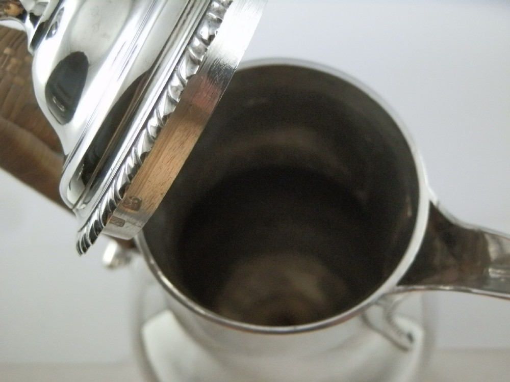 George III large silver coffee or hot water jug, London 1773 View VI