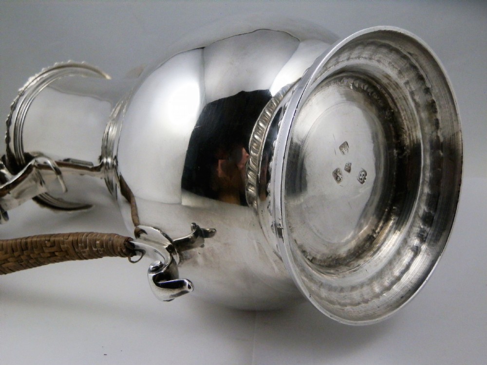 George III large silver coffee or hot water jug, London 1773 View XI