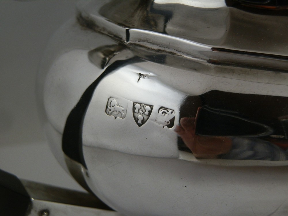 Edwardian silver 3 piece tea set, Chester 1911 View IV