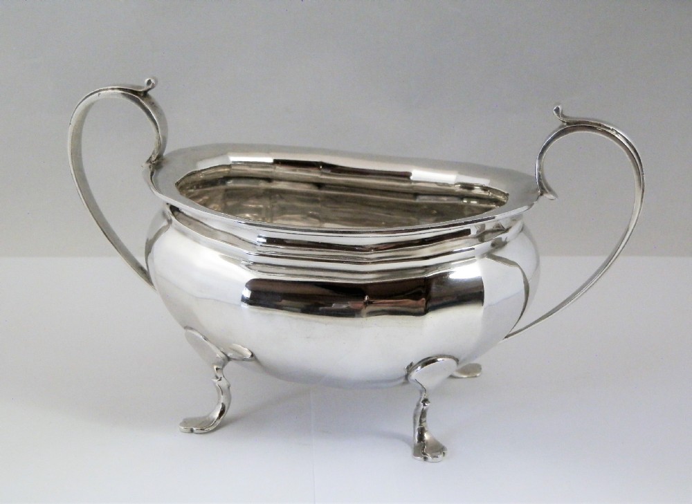 Edwardian silver 3 piece tea set, Chester 1911 View IX