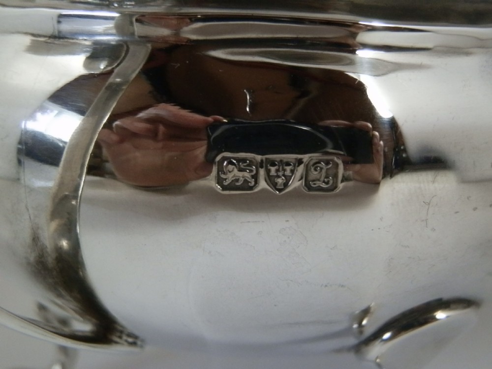 Edwardian silver 3 piece tea set, Chester 1911 View X