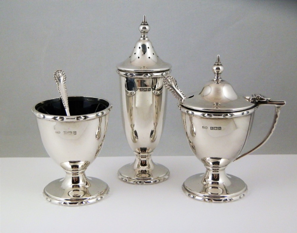 Elizabeth II silver 5 piece condiment set, Birmingham 1961 View II