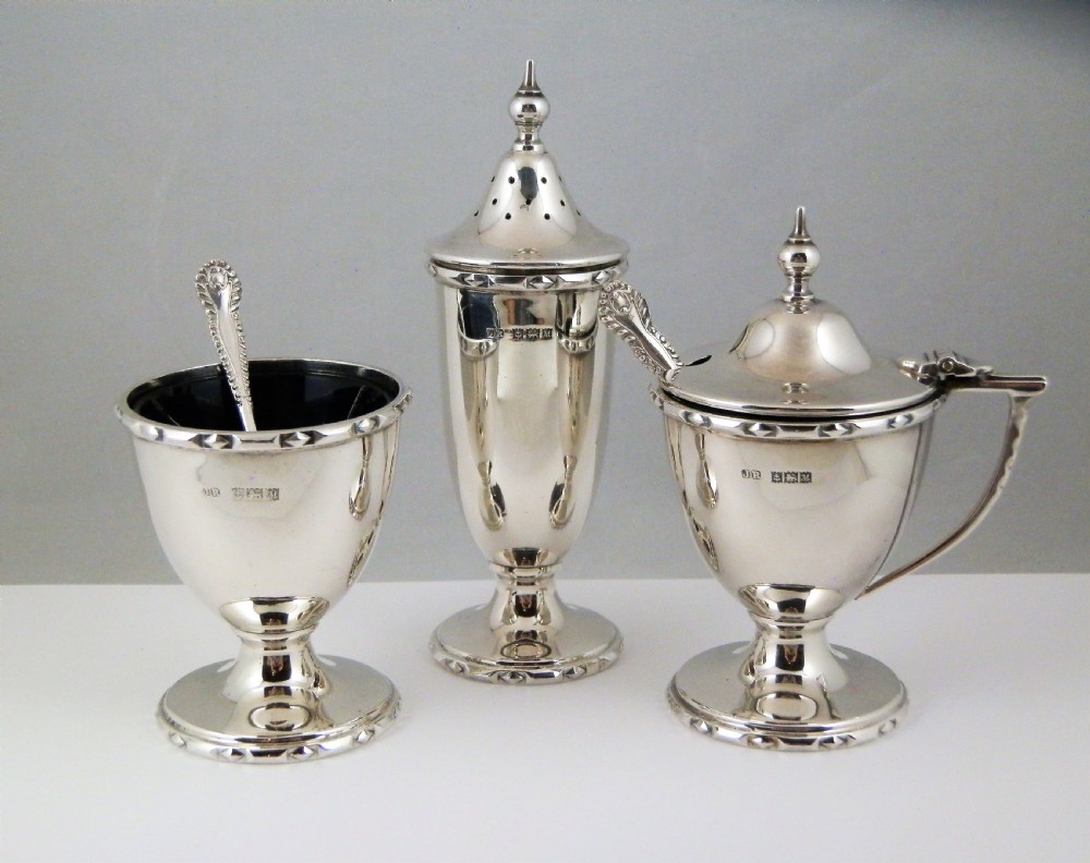 Elizabeth II silver 5 piece condiment set, Birmingham 1961 View III