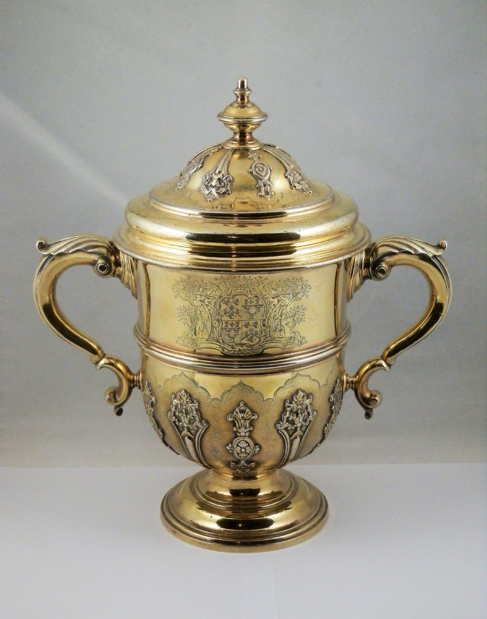 George II large silver gilt lidded cup, London 1748, By William Cripps