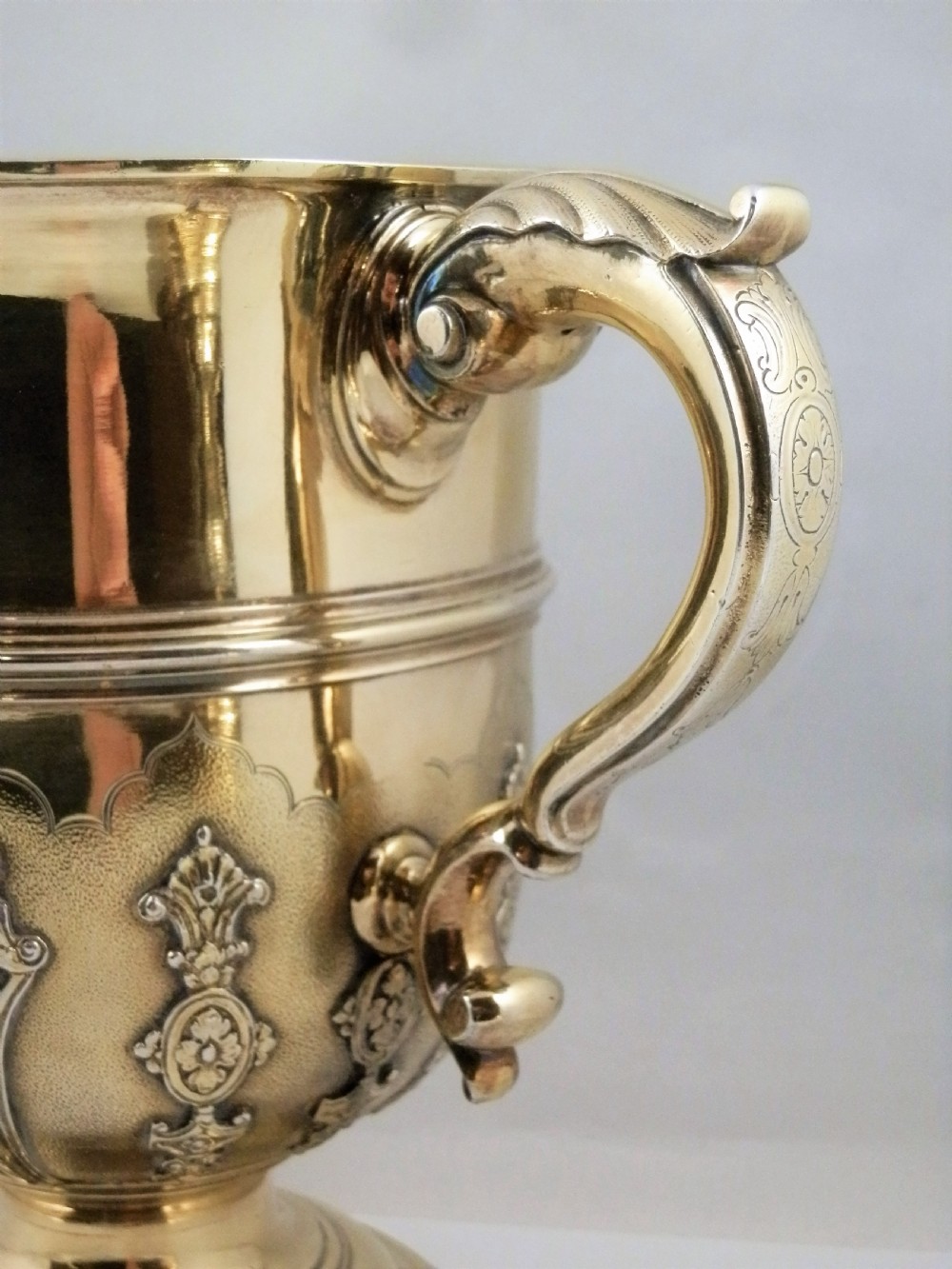 George II large silver gilt lidded cup, London 1748, By William Cripps View VII