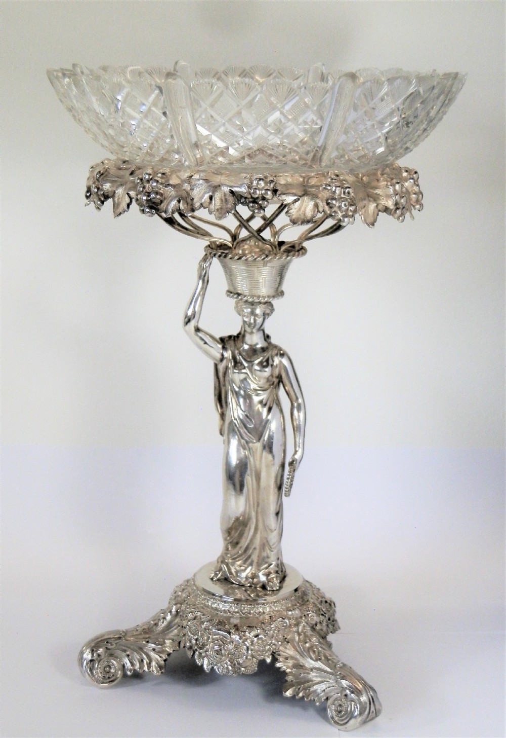 George IV large silver table centre piece, London 1825