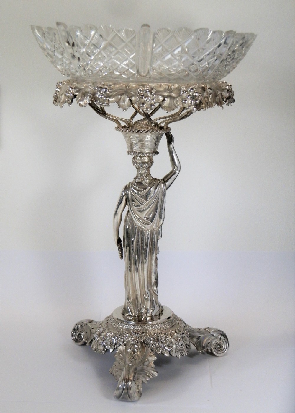 George IV large silver table centre piece, London 1825 View VIII