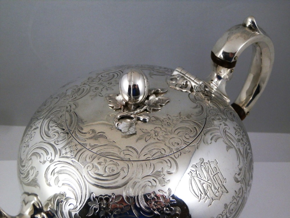 A large Victorian silver teapot, E&J Barnard, London 1857 View II