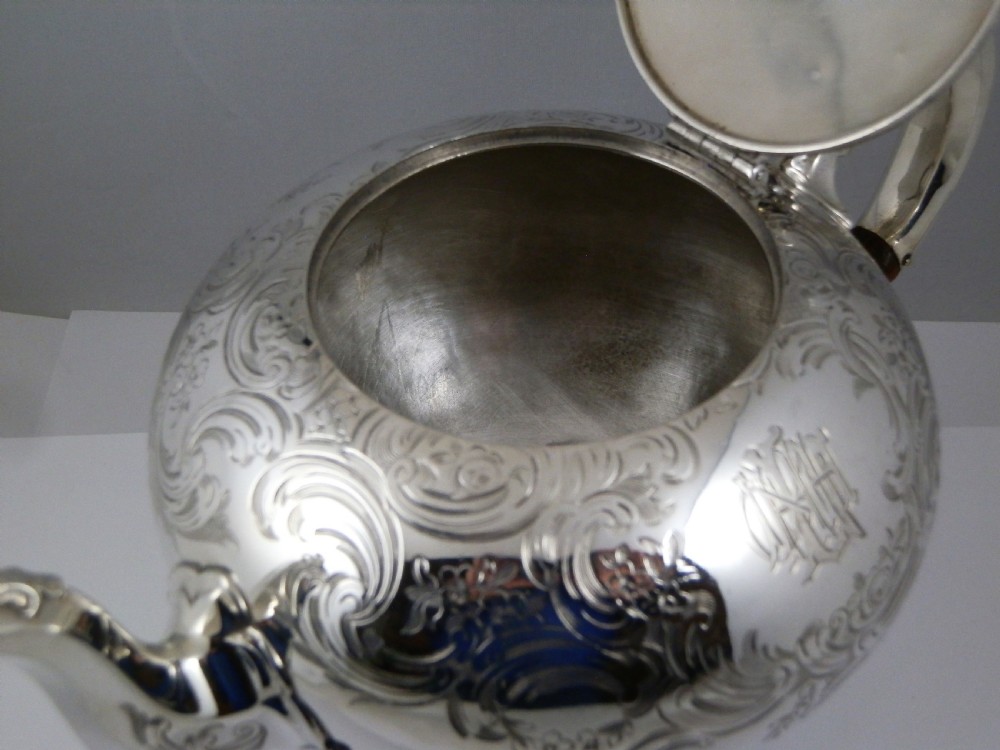 A large Victorian silver teapot, E&J Barnard, London 1857 View IV