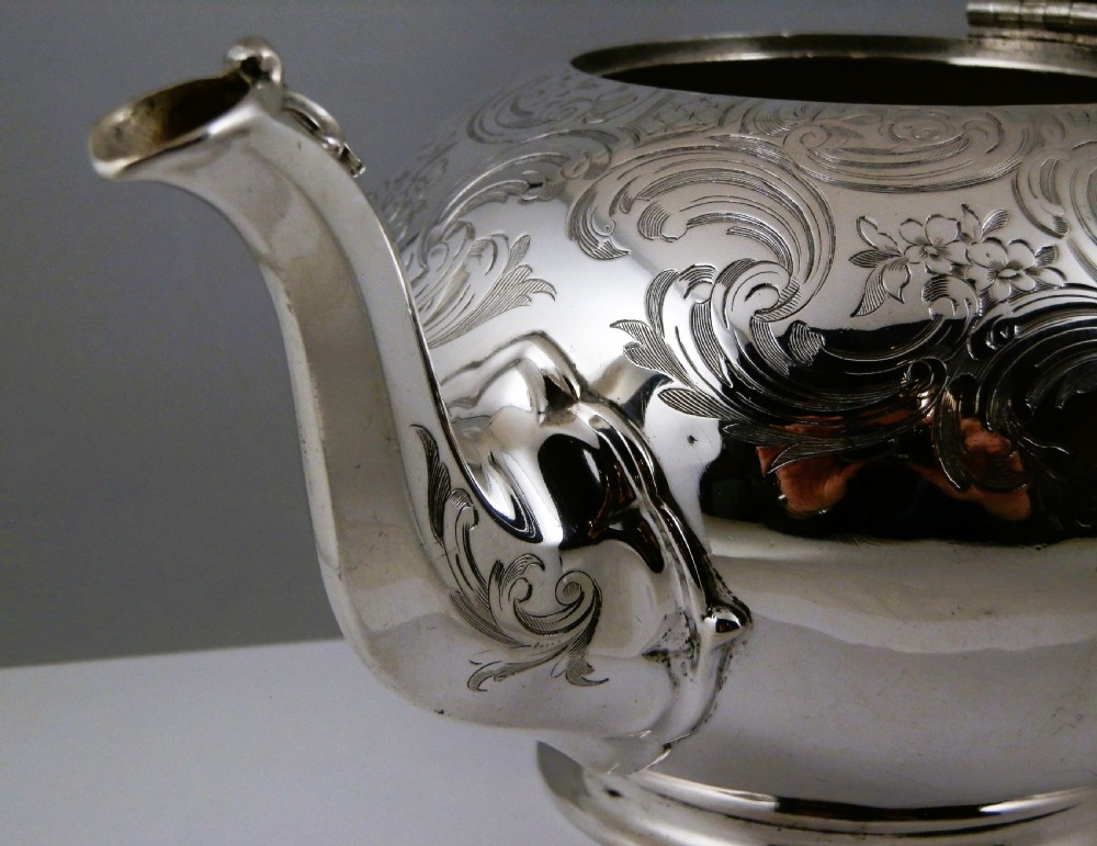 A large Victorian silver teapot, E&J Barnard, London 1857 View V