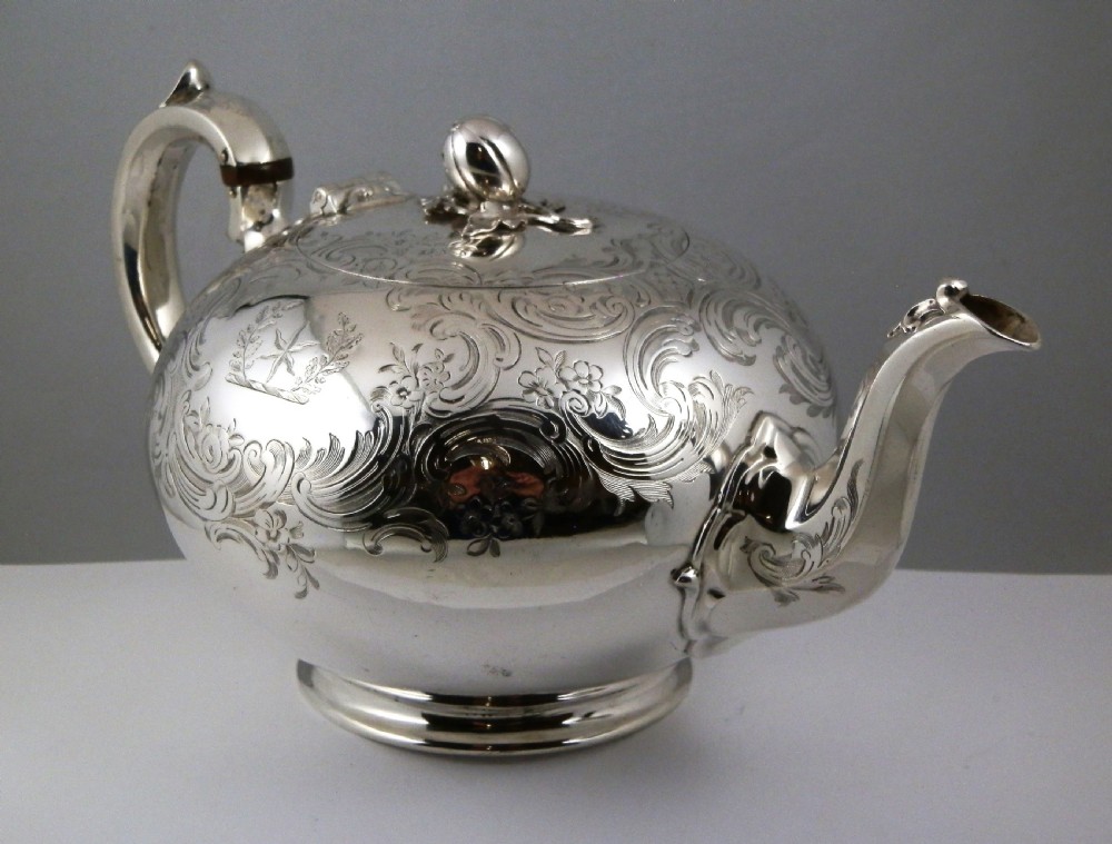 A large Victorian silver teapot, E&J Barnard, London 1857 View IX