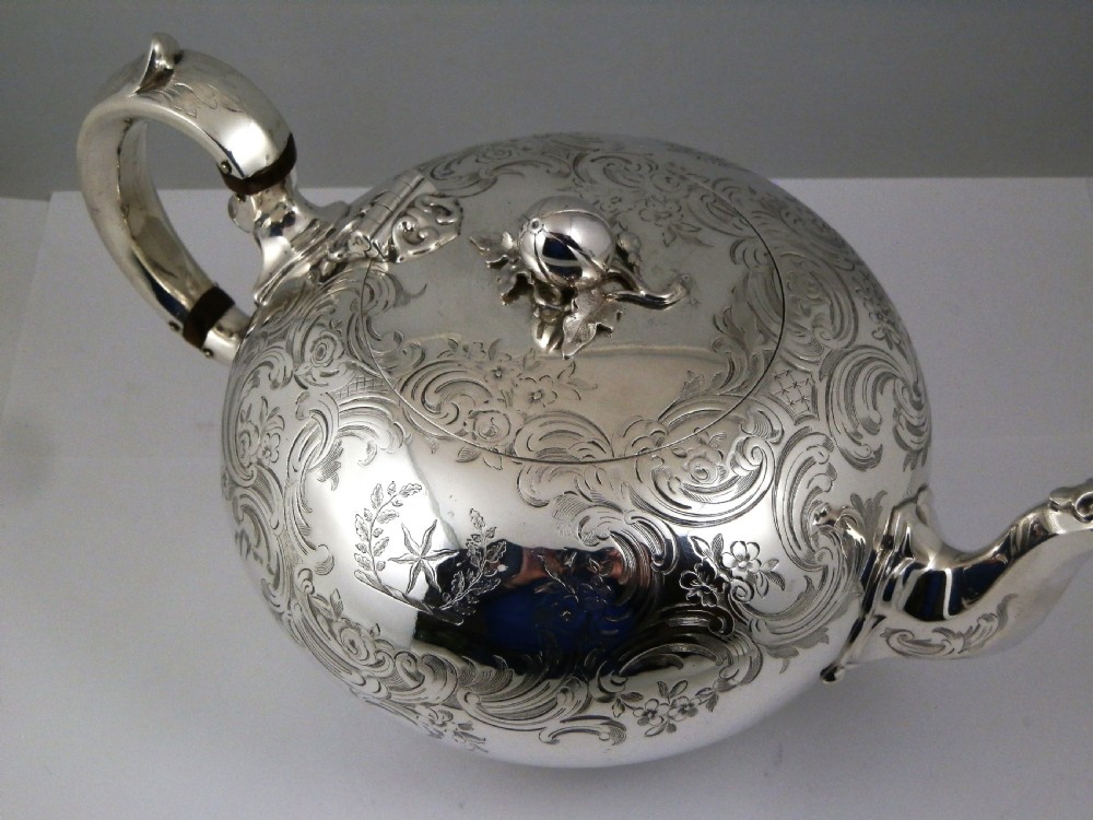 A large Victorian silver teapot, E&J Barnard, London 1857 View X