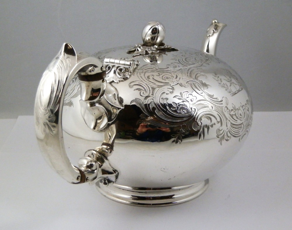 A large Victorian silver teapot, E&J Barnard, London 1857 View XII