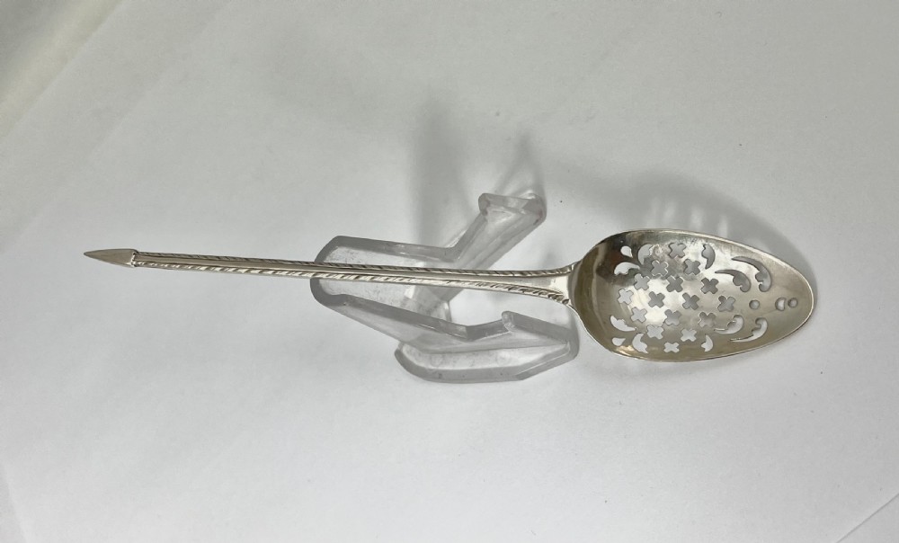 A scarce George II silver mote spoon, London c.1757 View II