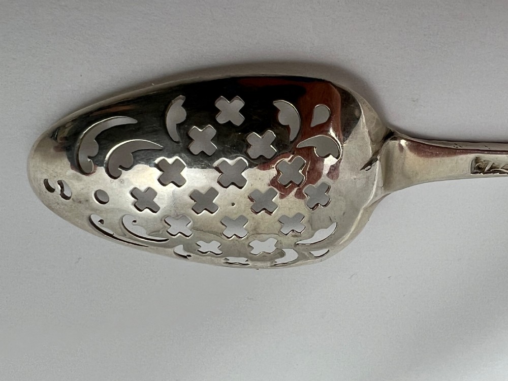 A scarce George II silver mote spoon, London c.1757 View V