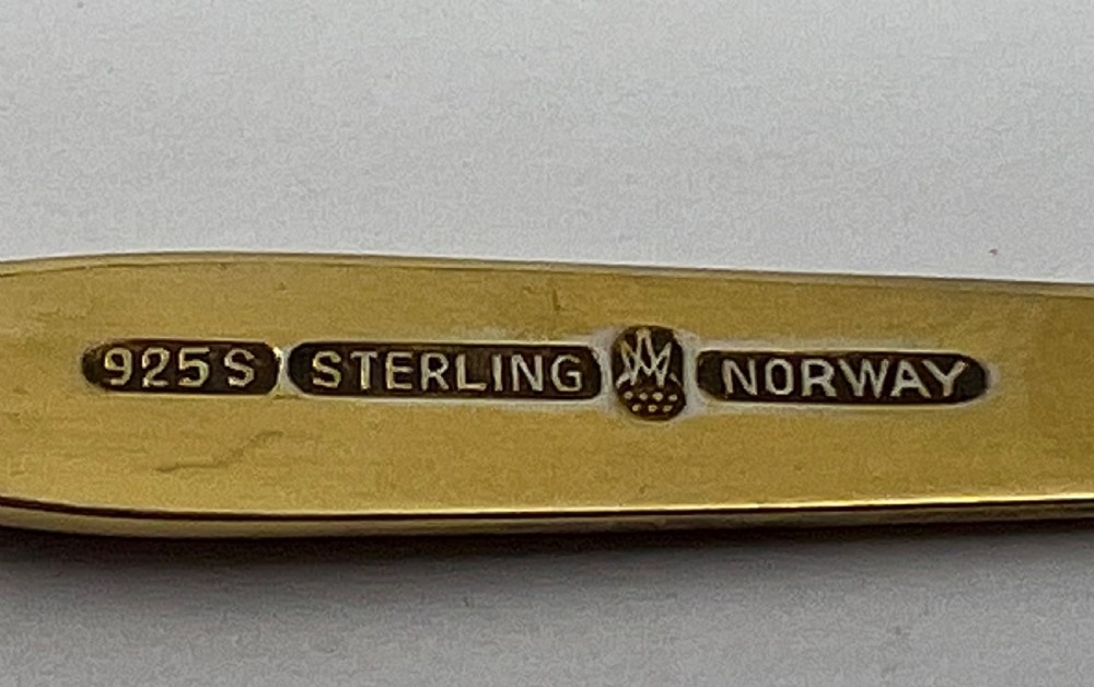 6 Norwegian silver gilt and enamel spoons,c 1970 View V