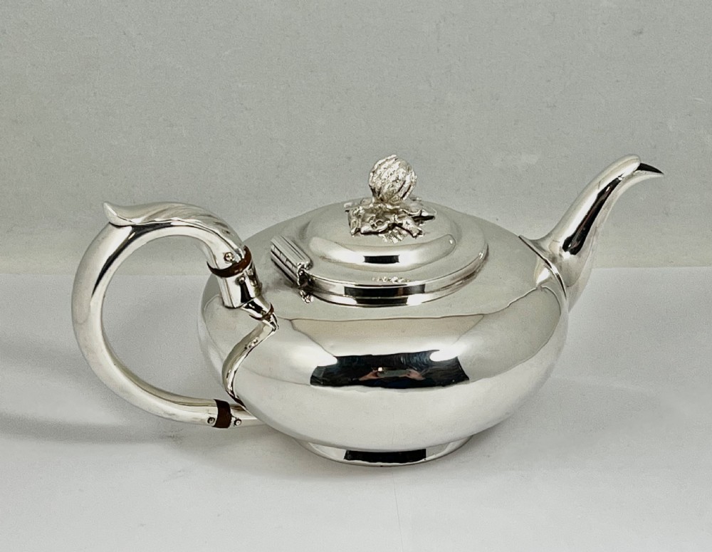 William IV silver saffron tea pot, London 1835 View II