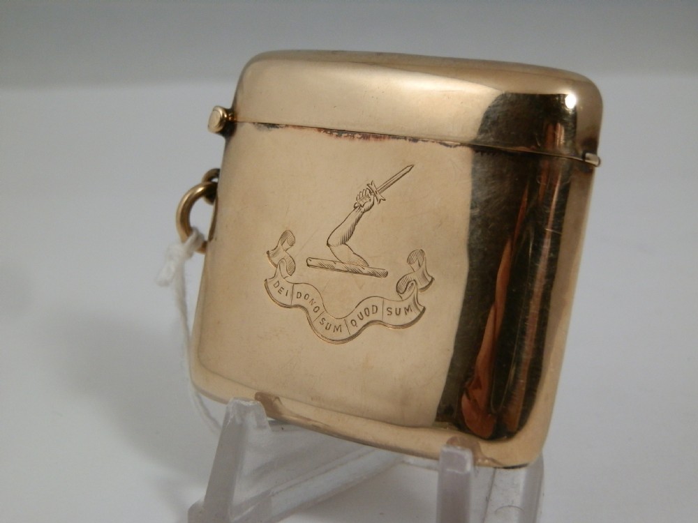 Victorian antique 9ct gold vesta, Birmingham 1898