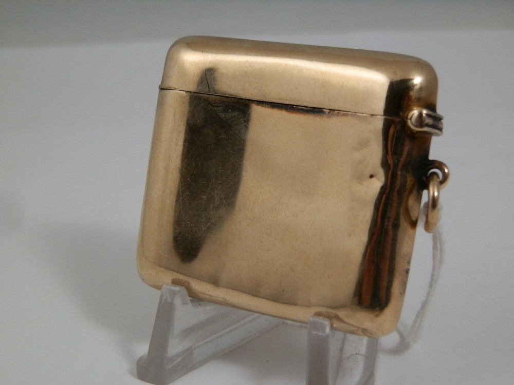 Victorian antique 9ct gold vesta, Birmingham 1898 View II