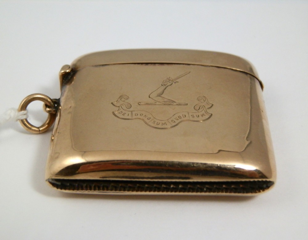 Victorian antique 9ct gold vesta, Birmingham 1898 View III