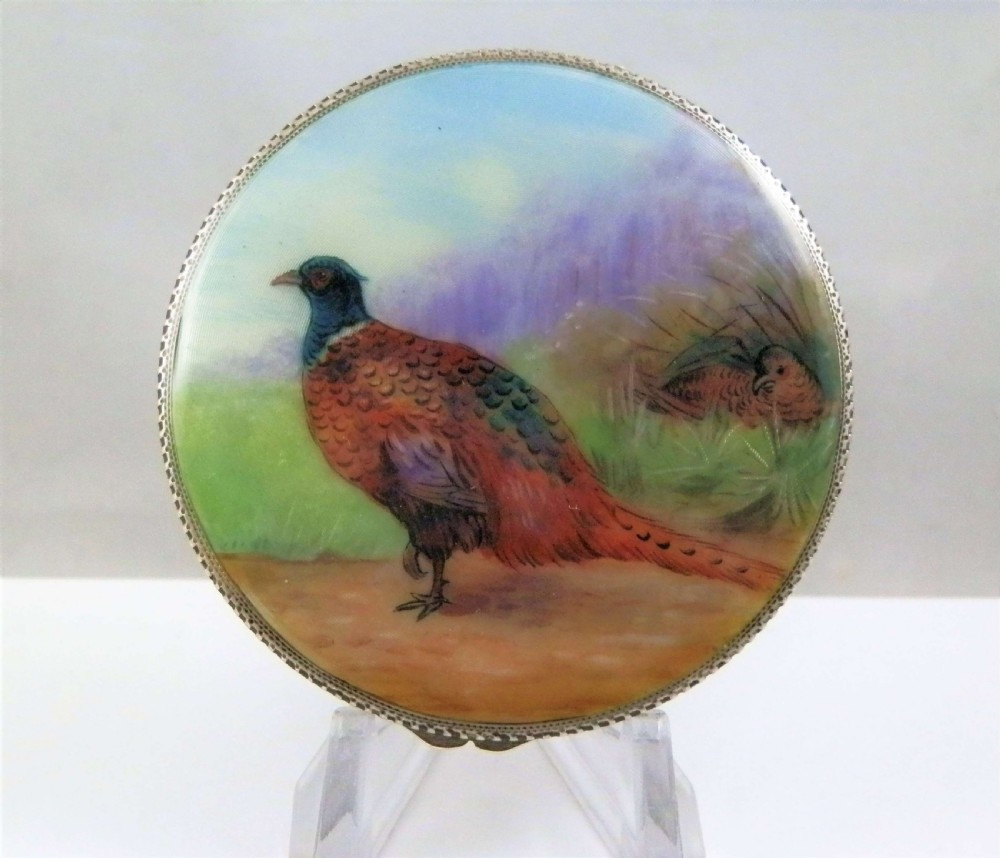 Austrian silver and enamel compact, imported London 1929 View III