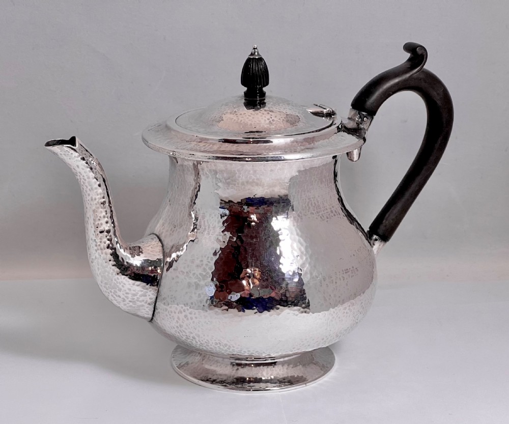 Arts and Crafts silver tea pot by Sybil Dunlop, London 1930.
