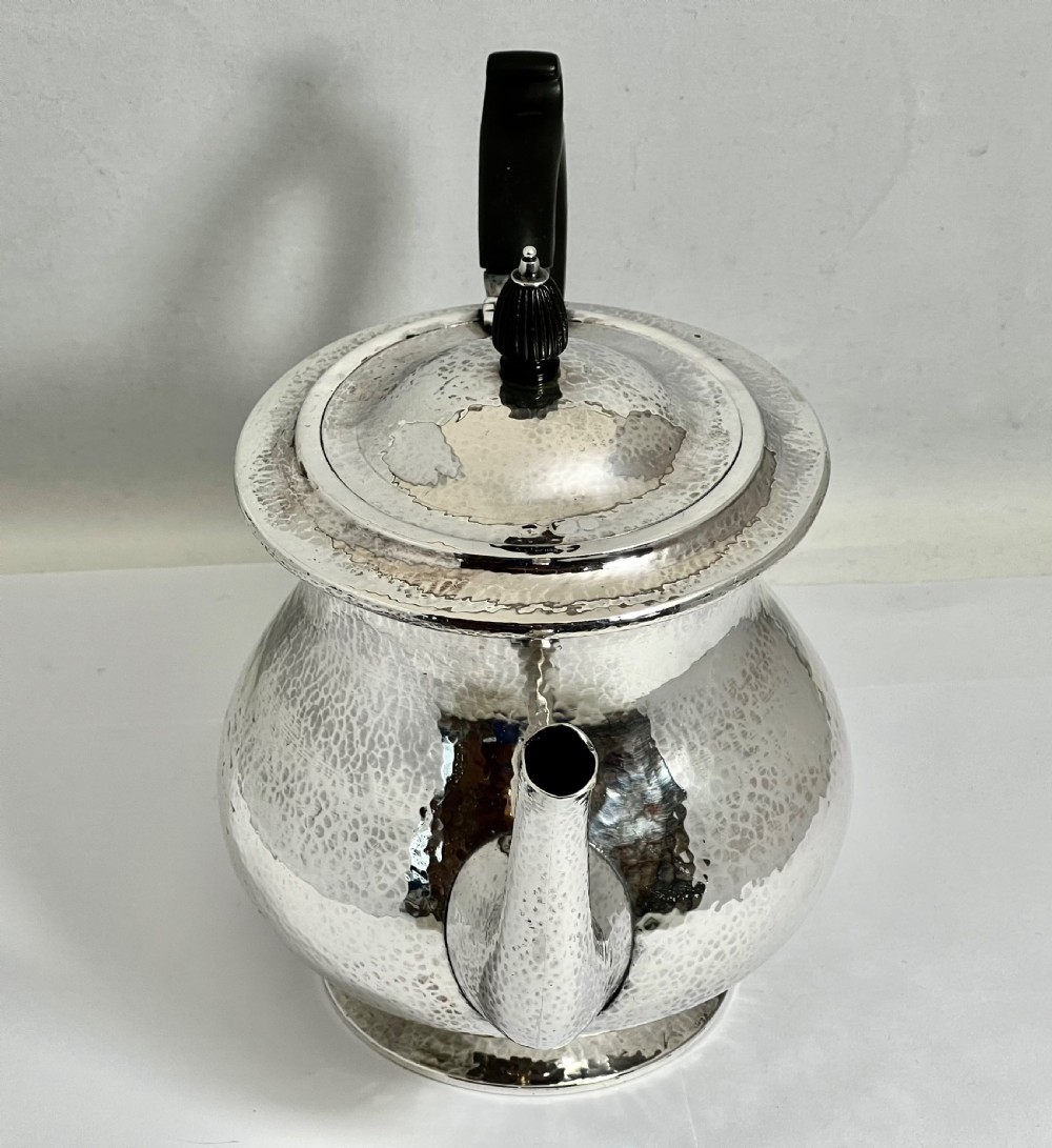Arts and Crafts silver tea pot by Sybil Dunlop, London 1930. View VII
