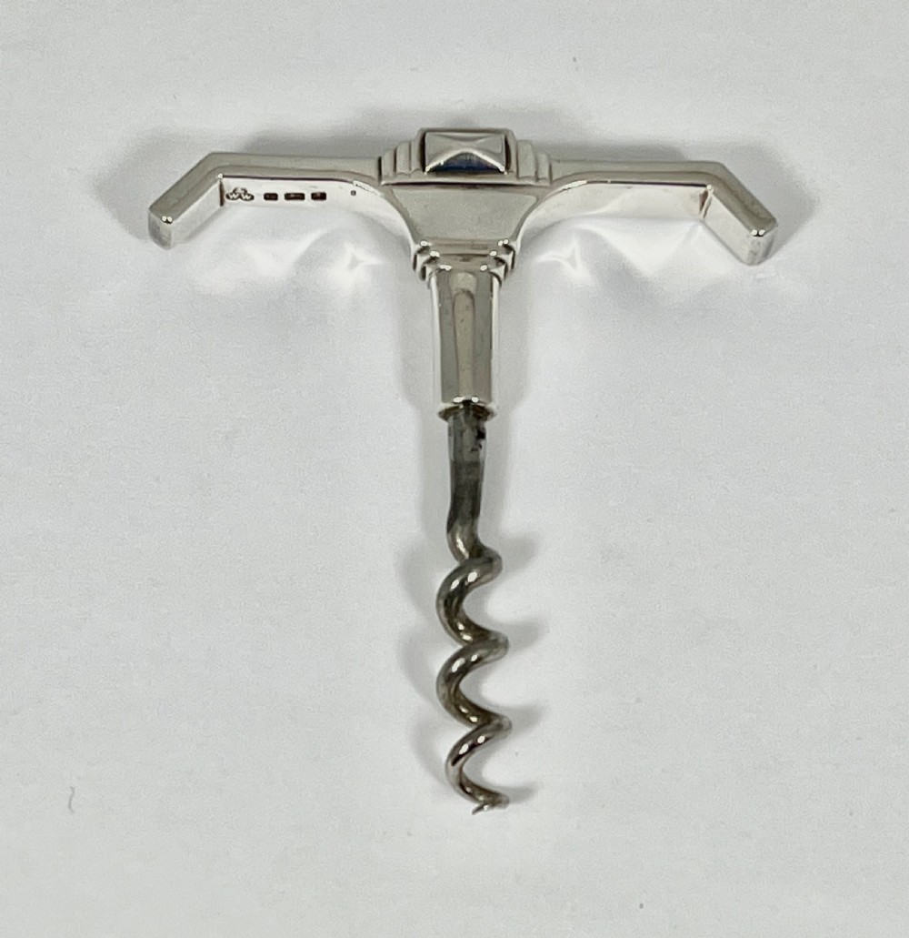Art Deco silver antique cased corkscrew set, London 1938 View V