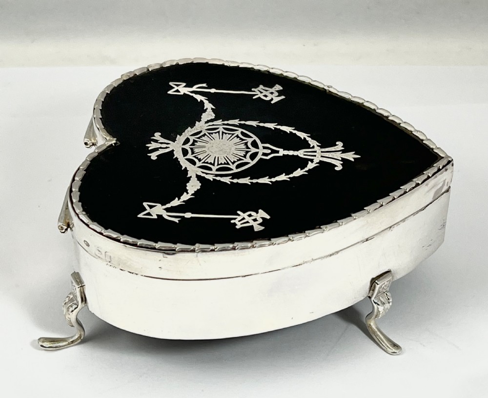 Edwardian silver and tortoise jewellery box, William Comyns 1906 View II