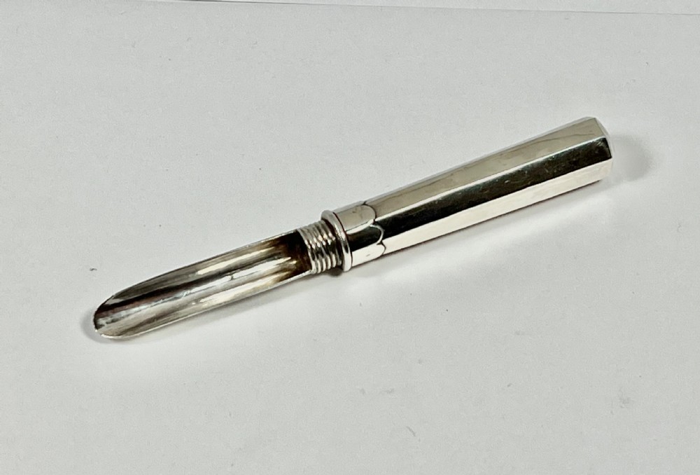 George III antique silver travelling apple corer, Joseph Taylor 1792