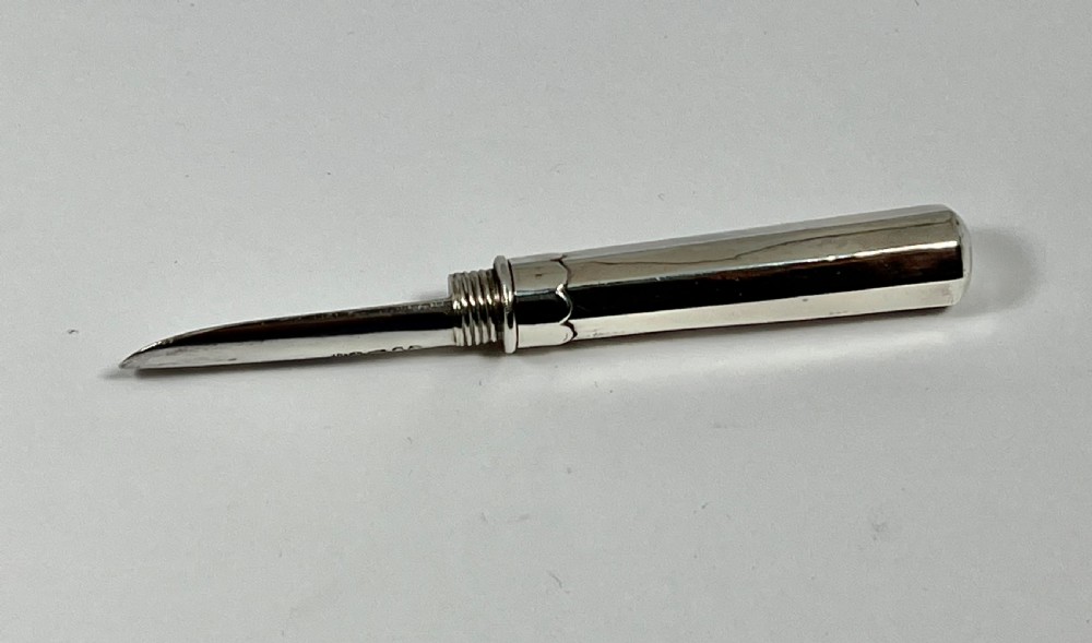 George III antique silver travelling apple corer, Joseph Taylor 1792 View VIII