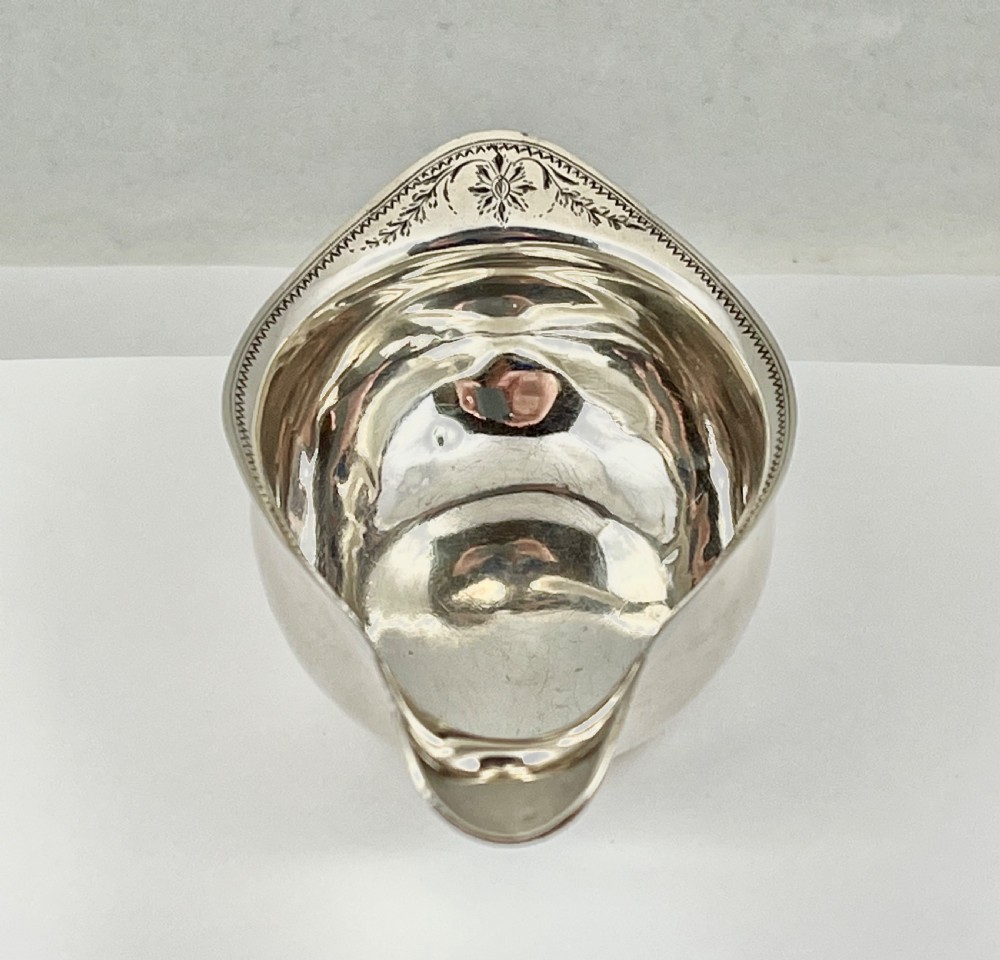 George III antique silver pap boat, Robert Hennell,1809 View II