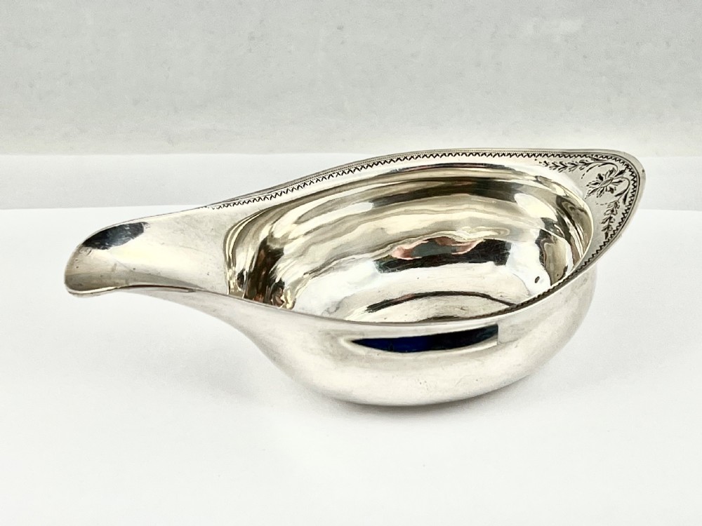 George III antique silver pap boat, Robert Hennell,1809 View III