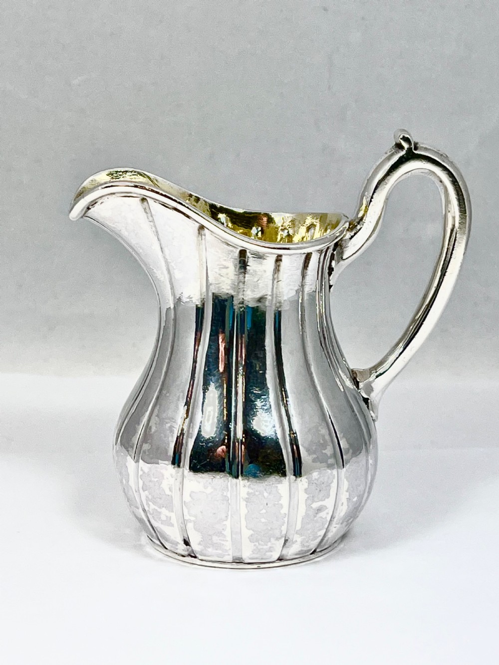 Victorian silver antique cream jug, John Samuel Hunt 1856 View II