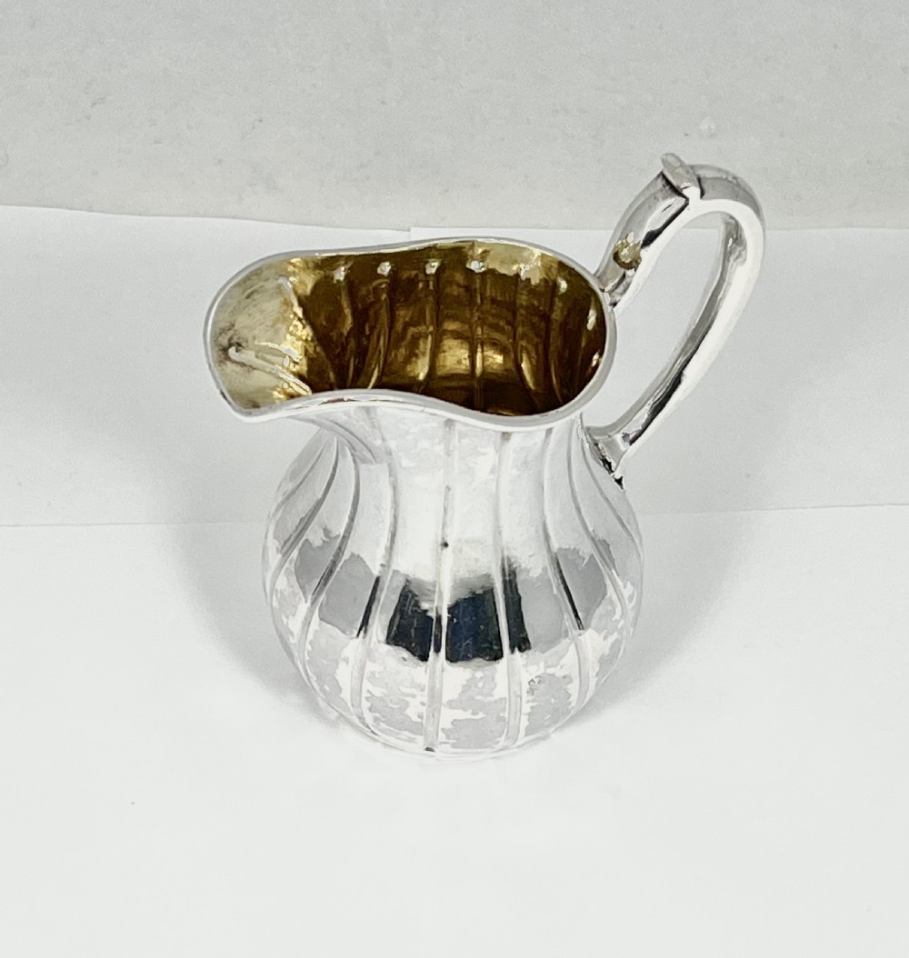 Victorian silver antique cream jug, John Samuel Hunt 1856 View III