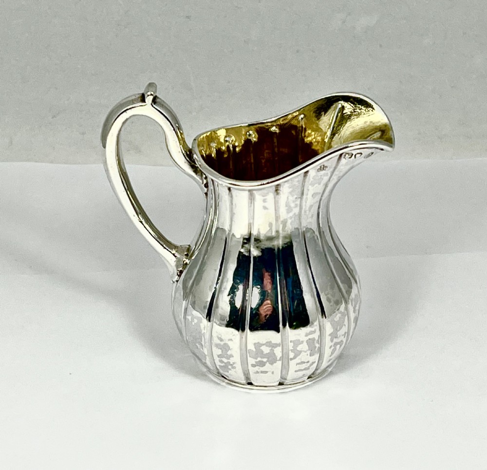 Victorian silver antique cream jug, John Samuel Hunt 1856 View VI