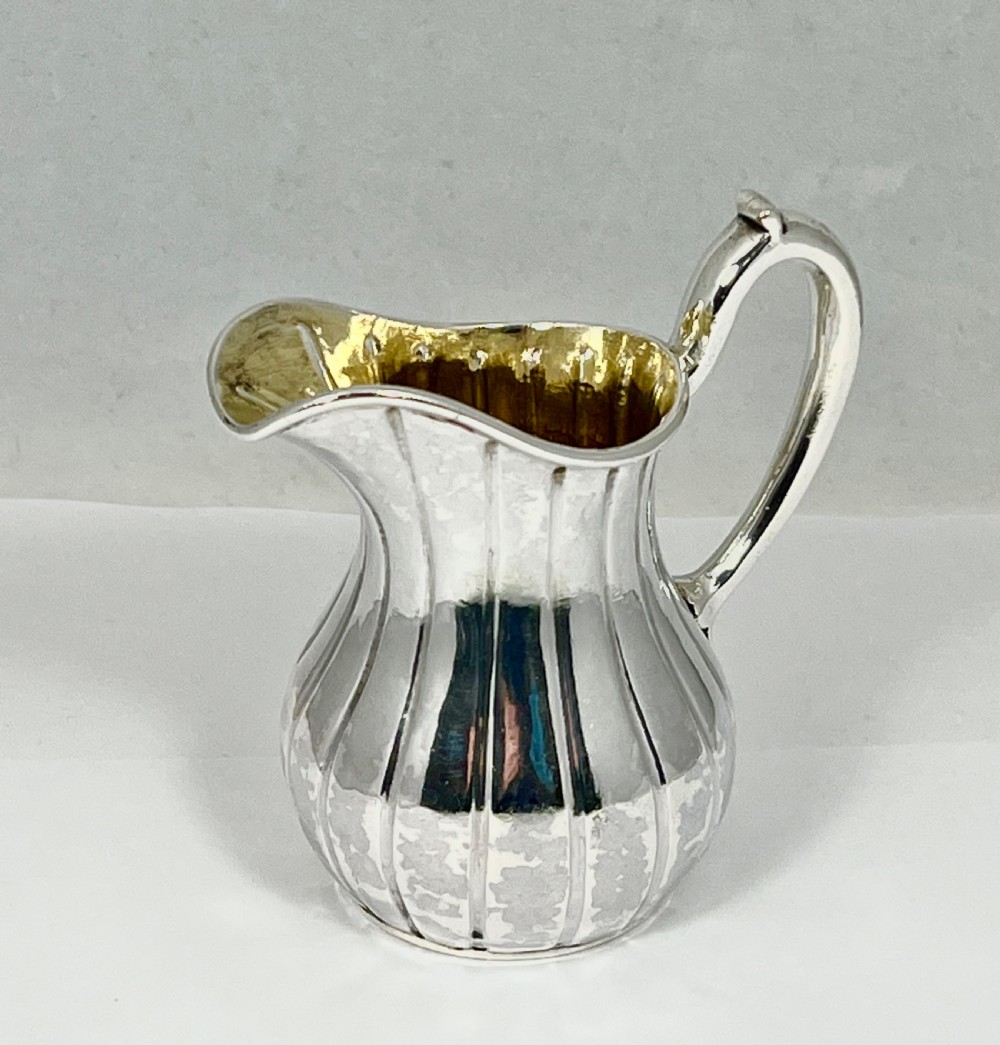 Victorian silver antique cream jug, John Samuel Hunt 1856 View VII