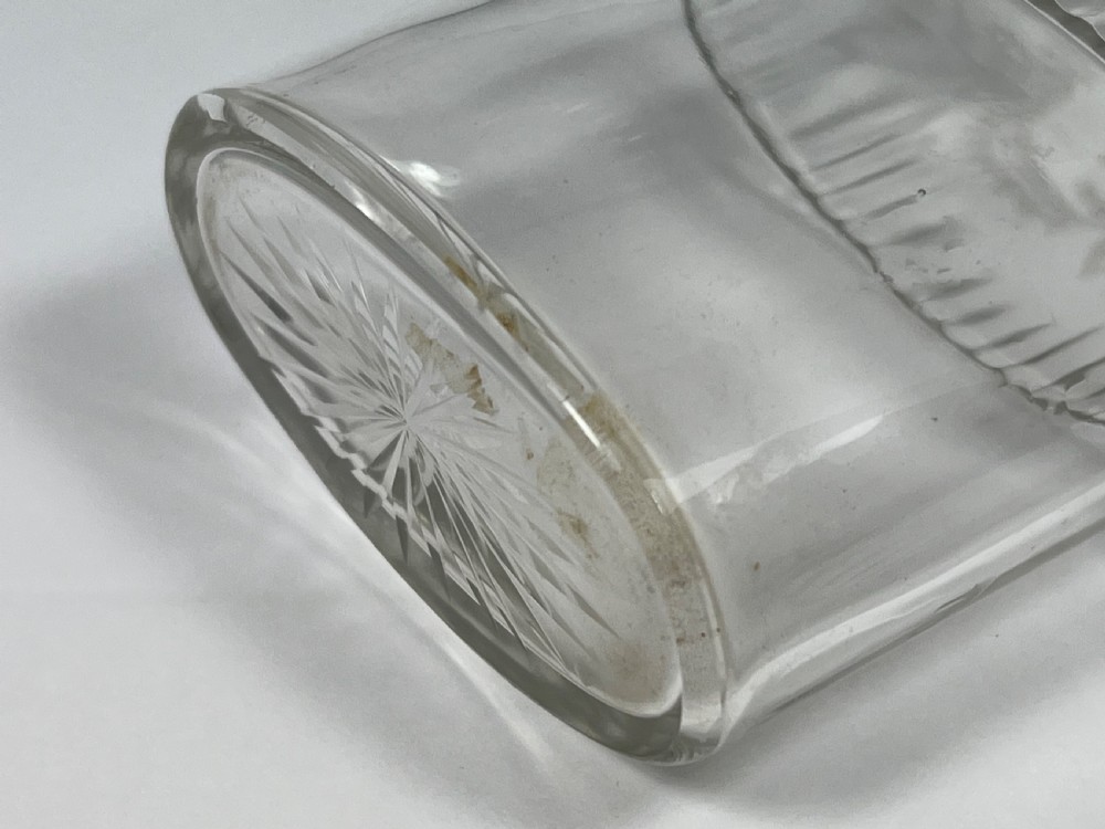 Edwardian antique silver & glass pocket flask, London 1905 View VIII