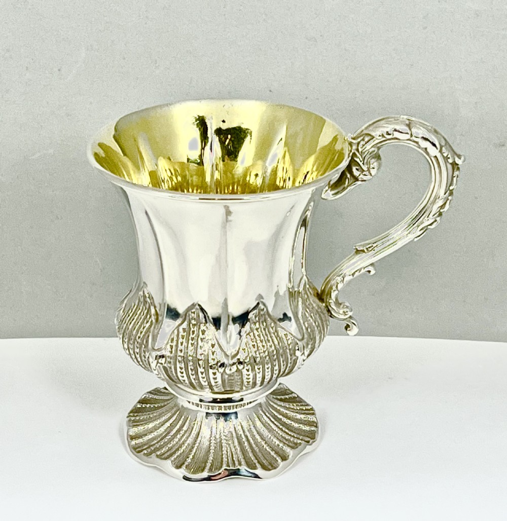 Victorian antique silver christening cup, Sheffield 1853 View III