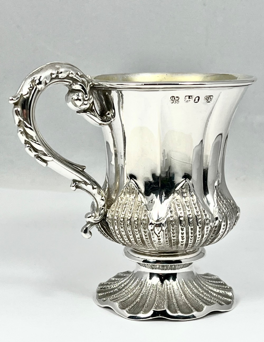 Victorian antique silver christening cup, Sheffield 1853 View VII