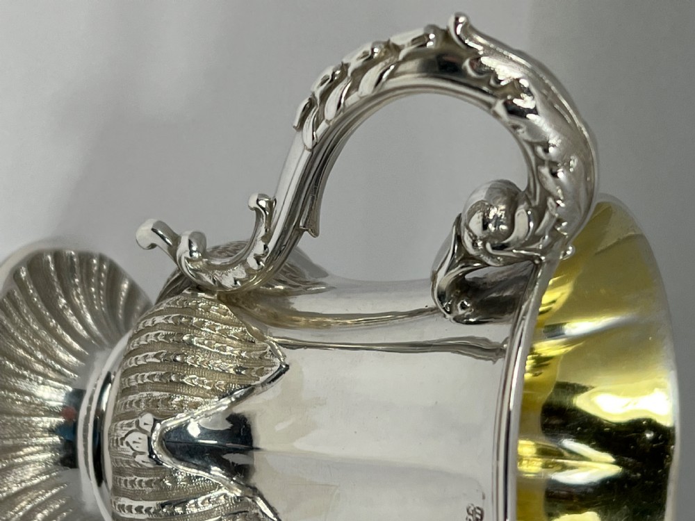Victorian antique silver christening cup, Sheffield 1853 View VIII