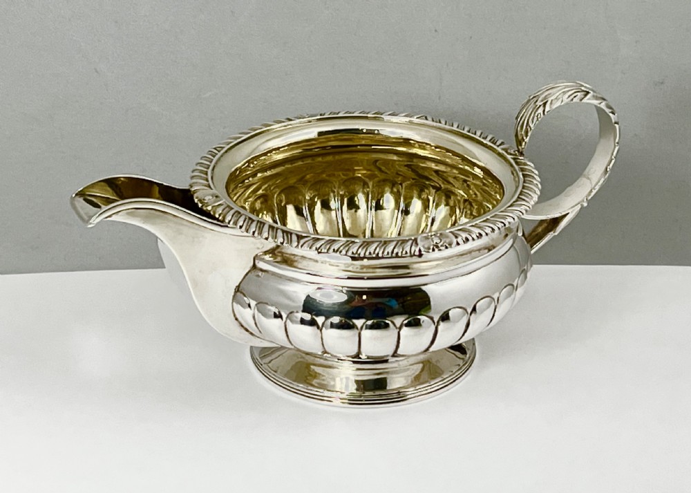 George III antique Scottish silver milk jug. McHattie 1815. View VIII