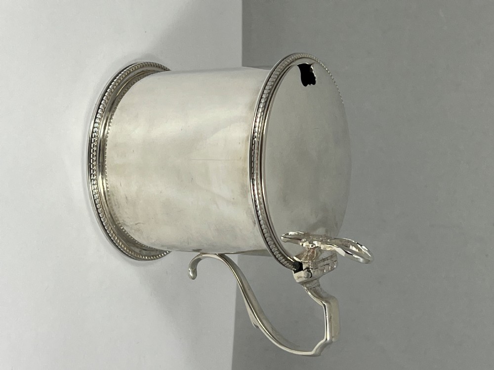 Victorian antique silver drum shaped mustard pot, London 1869 View VII
