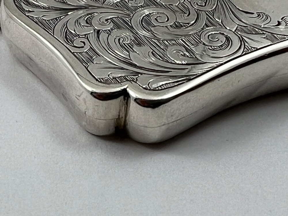Victorian antique silver card case, London Bridge by Nathaniel Mills View III