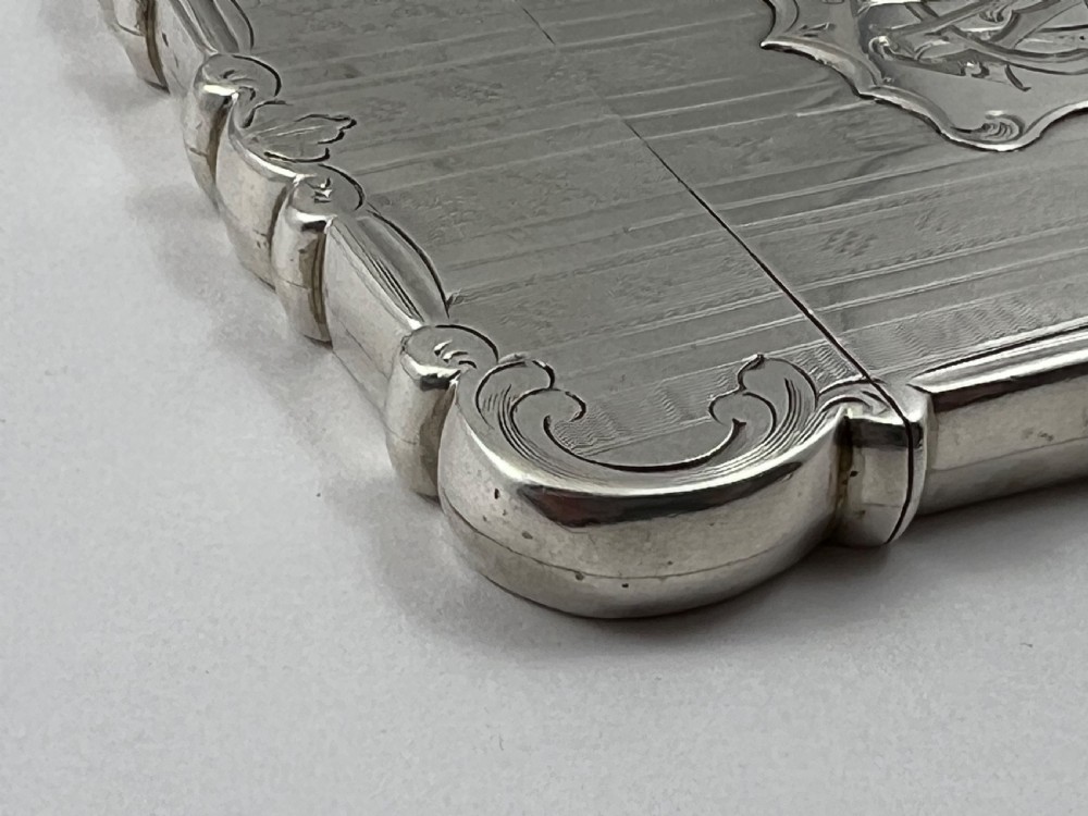 Victorian antique silver card case, London Bridge by Nathaniel Mills View XVIII
