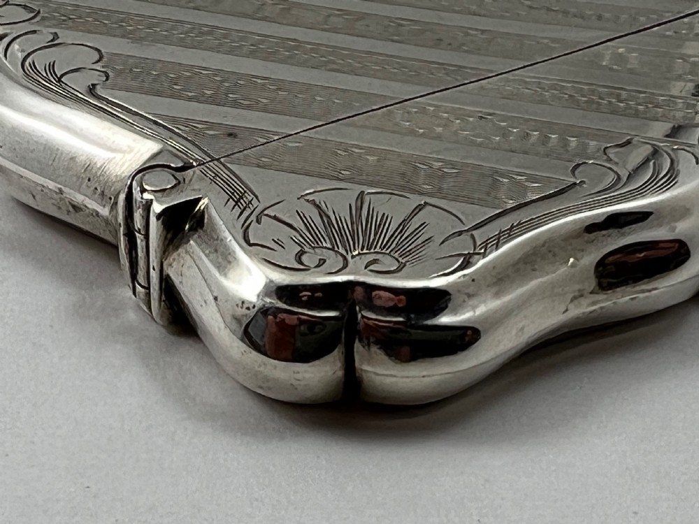 Victorian antique silver card case of Balmoral Castle by Nathaniel Mills View V