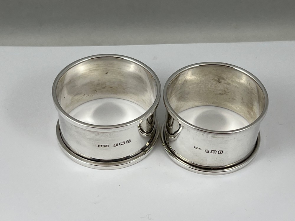Art Nouveau silver and enamel pair of napkin rings by W.H.Haseler View IV