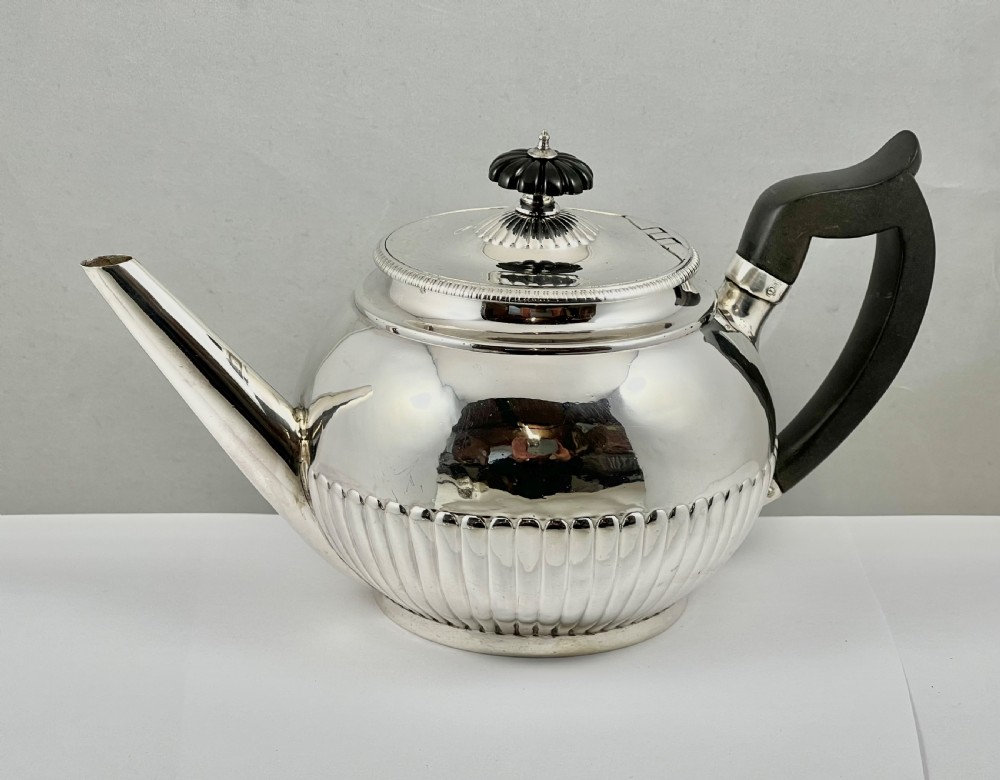 George III antique silver tea pot, London 1802